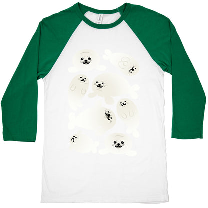 Baby Seals Pattern Study Baseball Tee