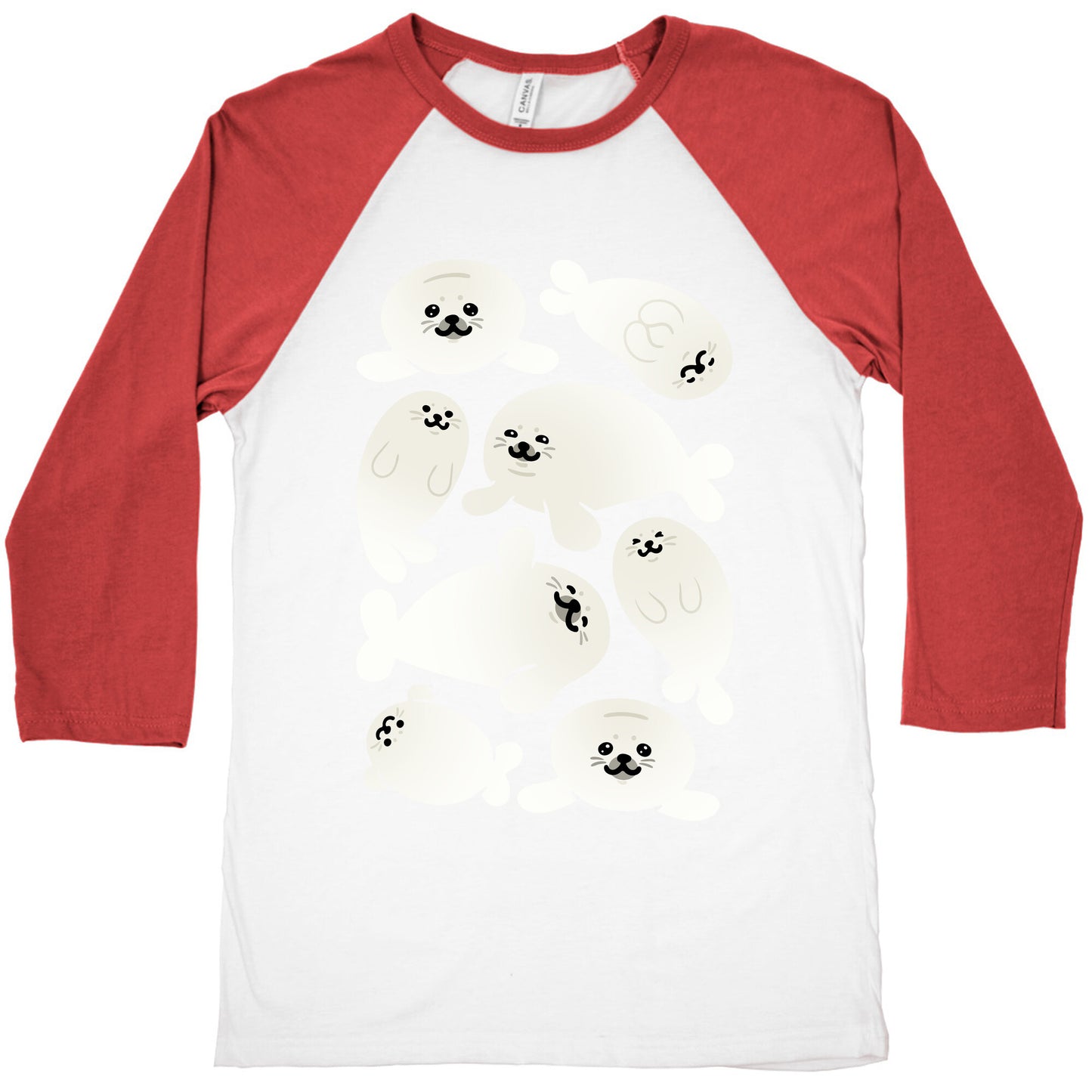 Baby Seals Pattern Study Baseball Tee
