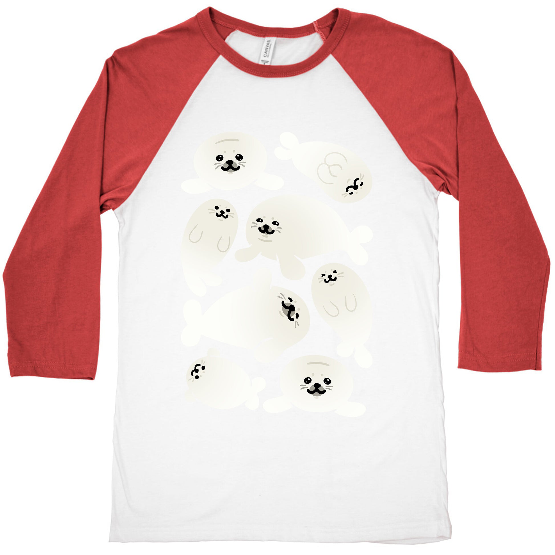 Baby Seals Pattern Study Baseball Tee