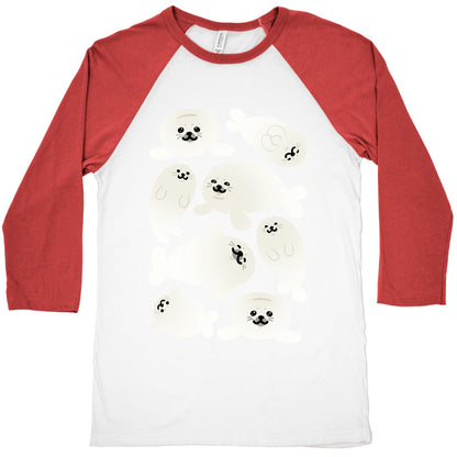 Baby Seals Pattern Study Baseball Tee