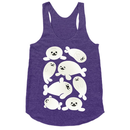 Baby Seals Pattern Study Racerback Tank