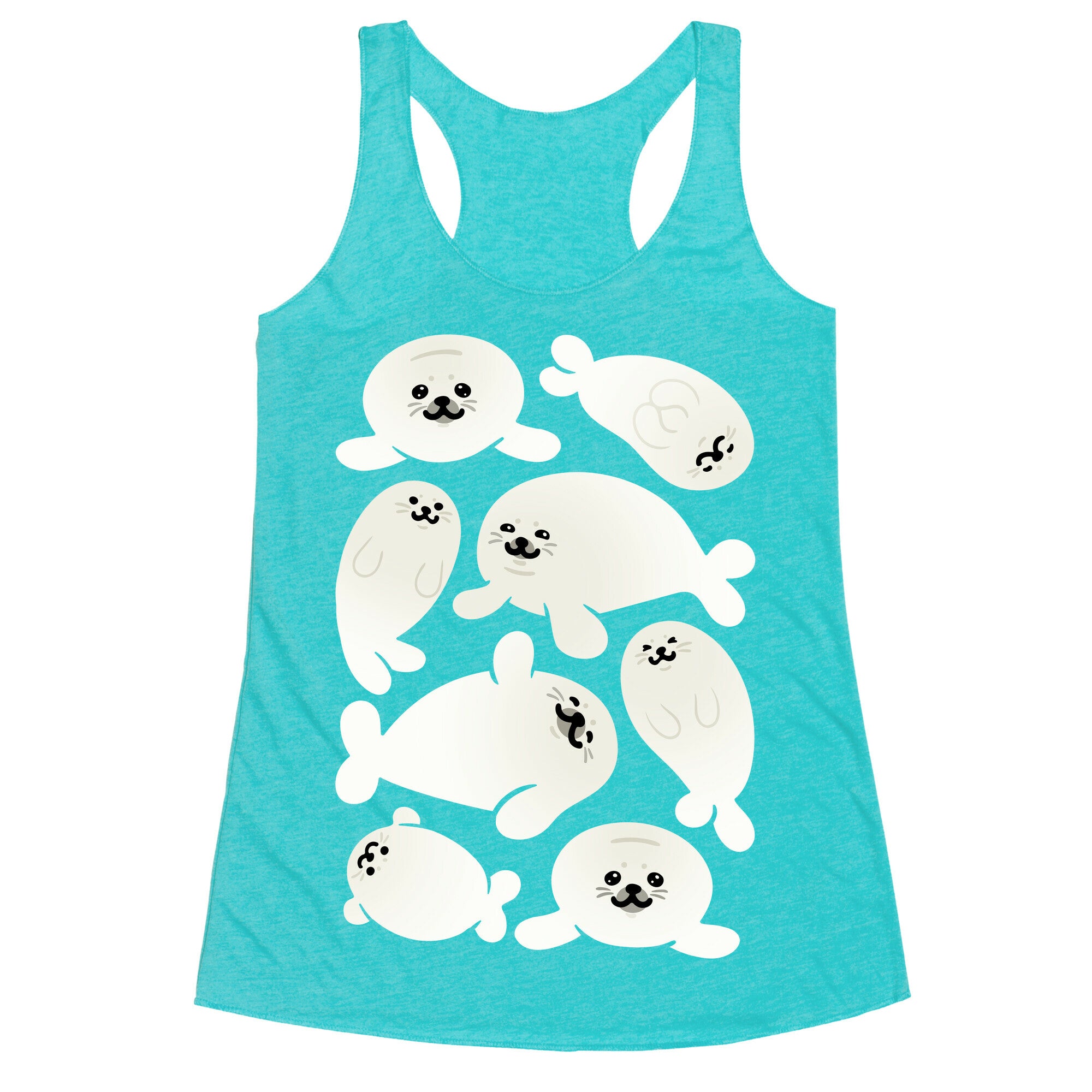 Baby Seals Pattern Study Racerback Tank
