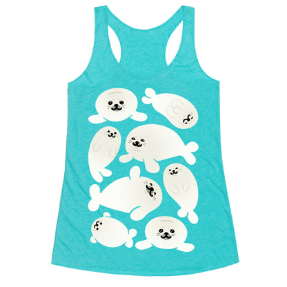 Baby Seals Pattern Study Racerback Tank