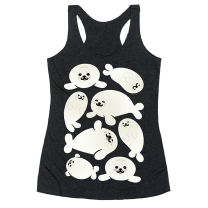 Baby Seals Pattern Study Racerback Tank