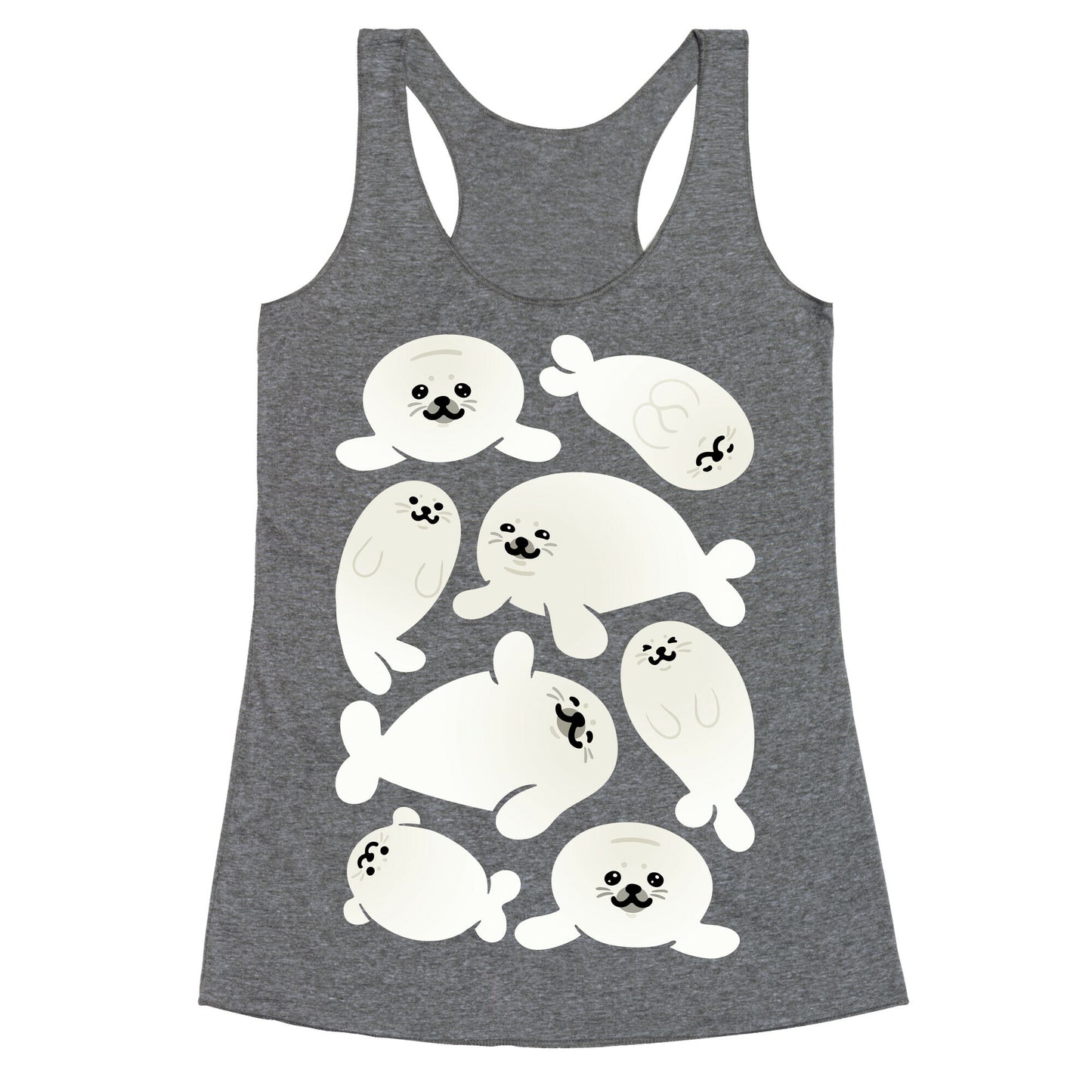 Baby Seals Pattern Study Racerback Tank