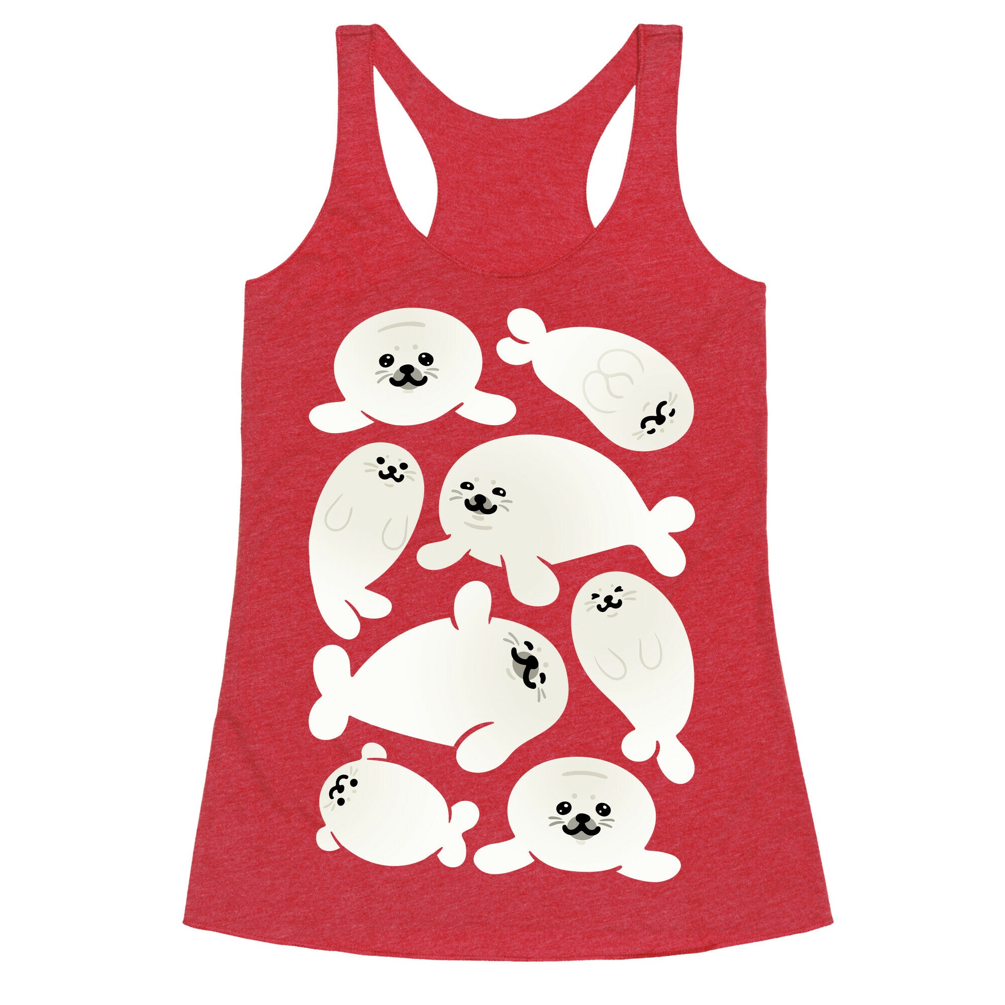 Baby Seals Pattern Study Racerback Tank