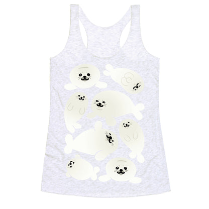 Baby Seals Pattern Study Racerback Tank