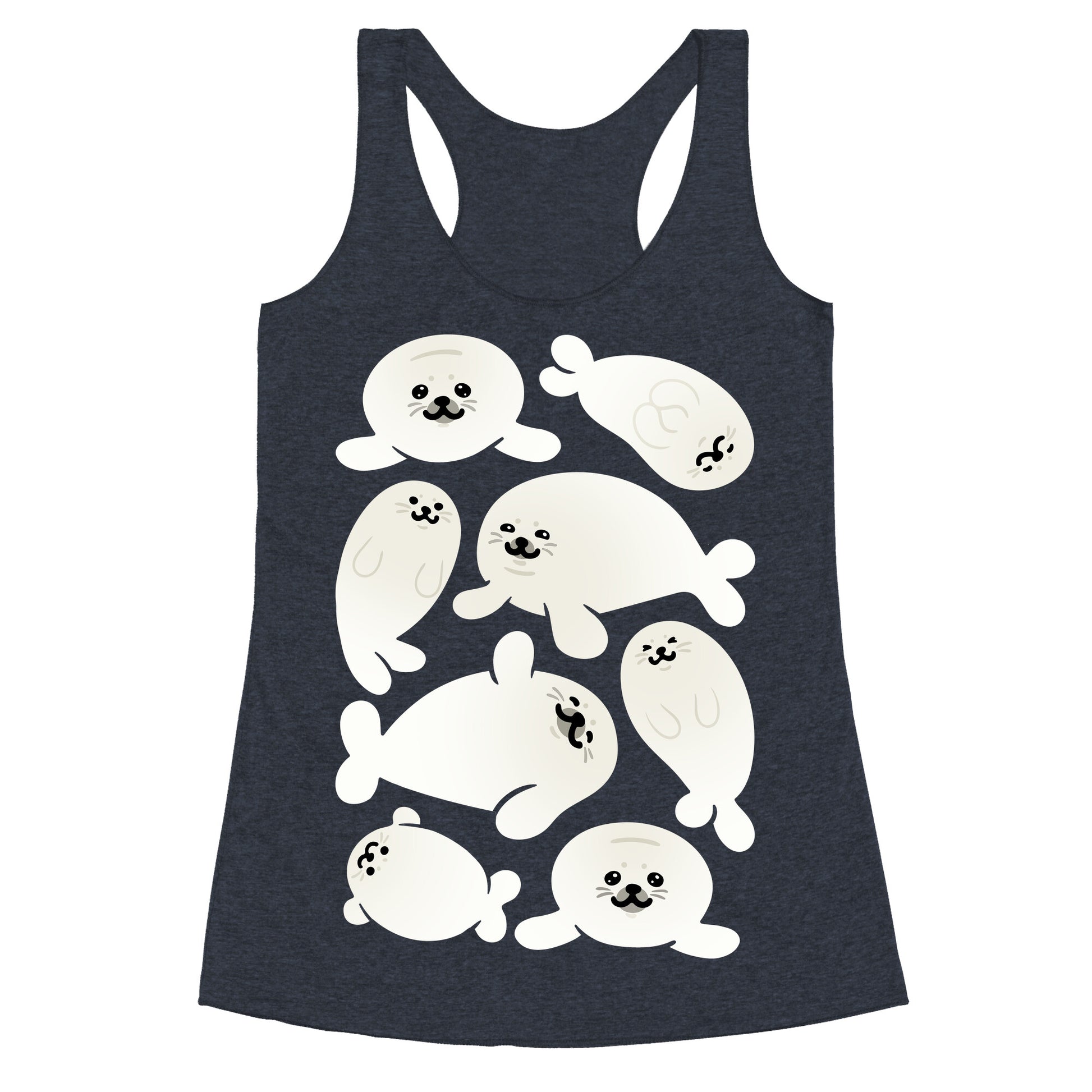 Baby Seals Pattern Study Racerback Tank