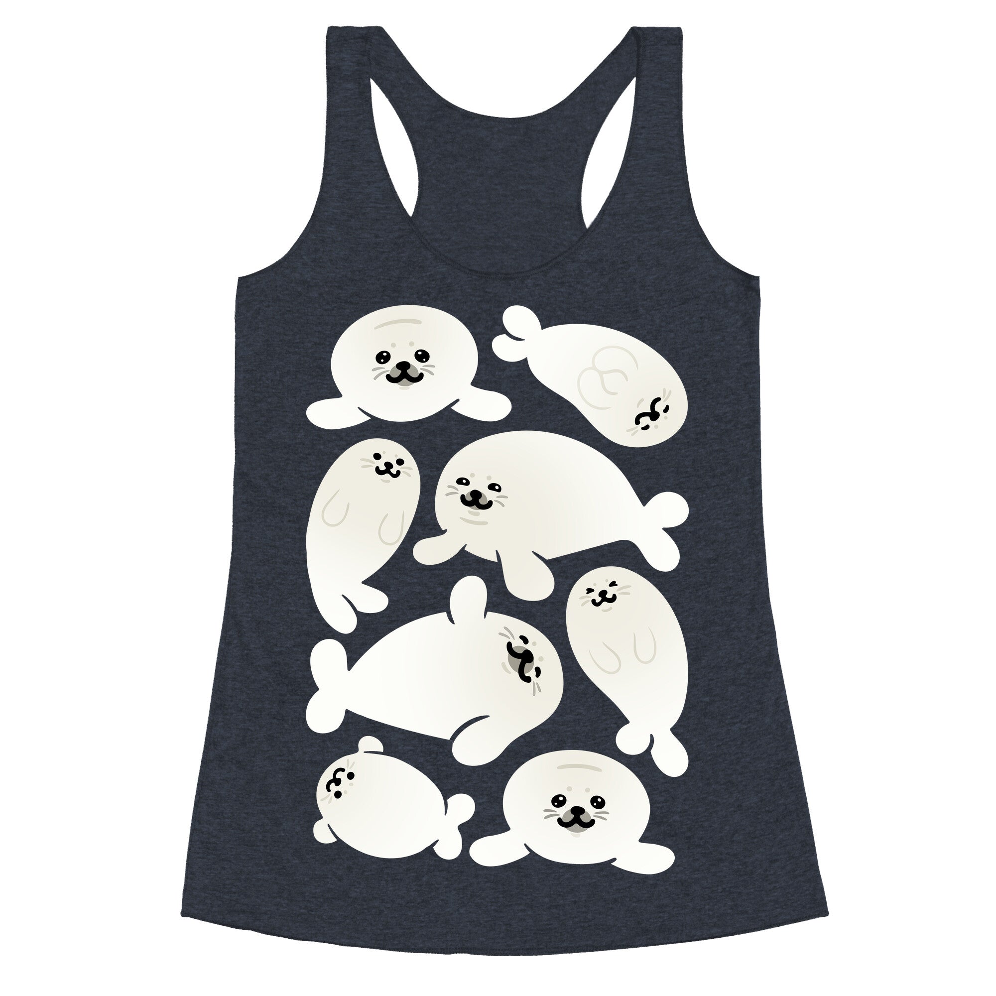 Baby Seals Pattern Study Racerback Tank