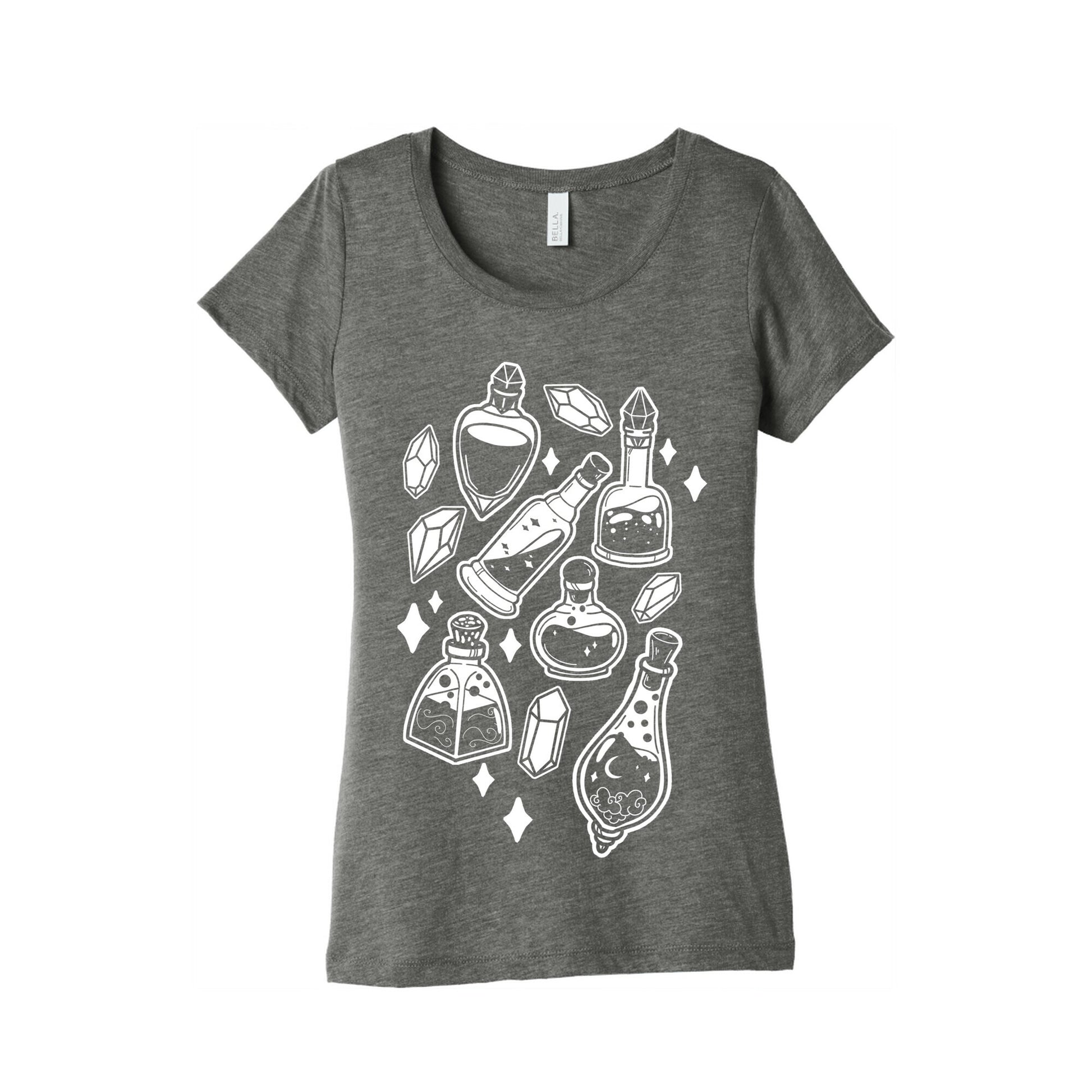 White On Black Potions Pattern Women's Triblend Tee