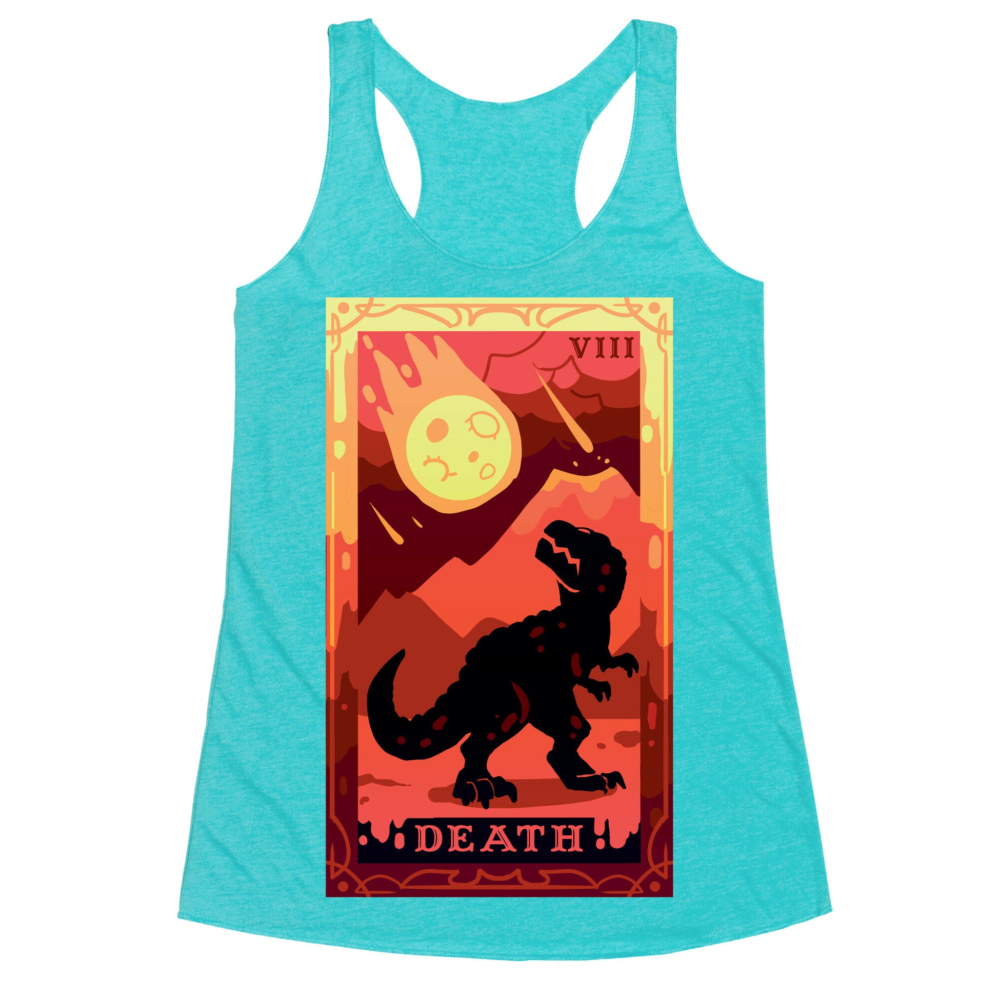 Death Dino Tarot Racerback Tank