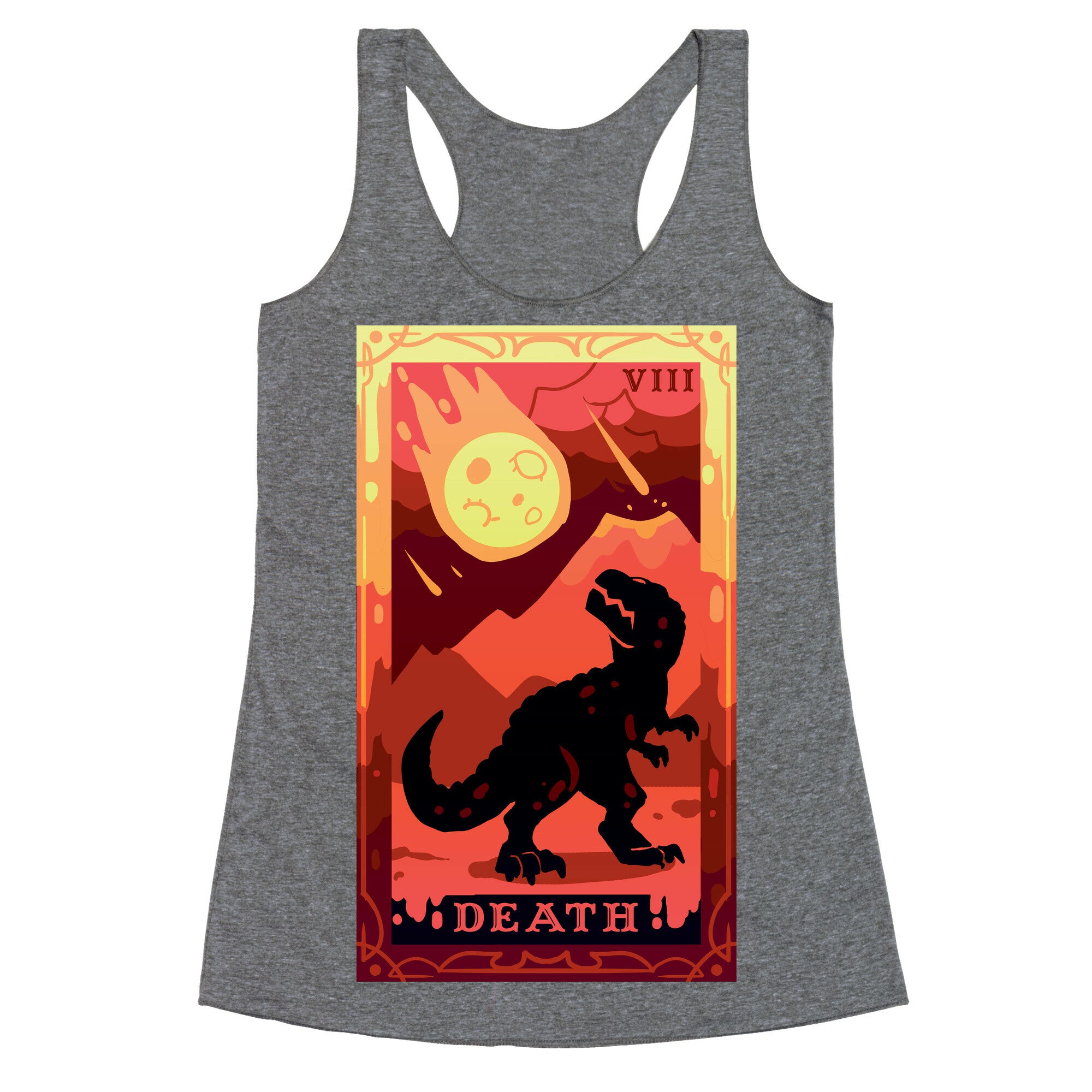 Death Dino Tarot Racerback Tank