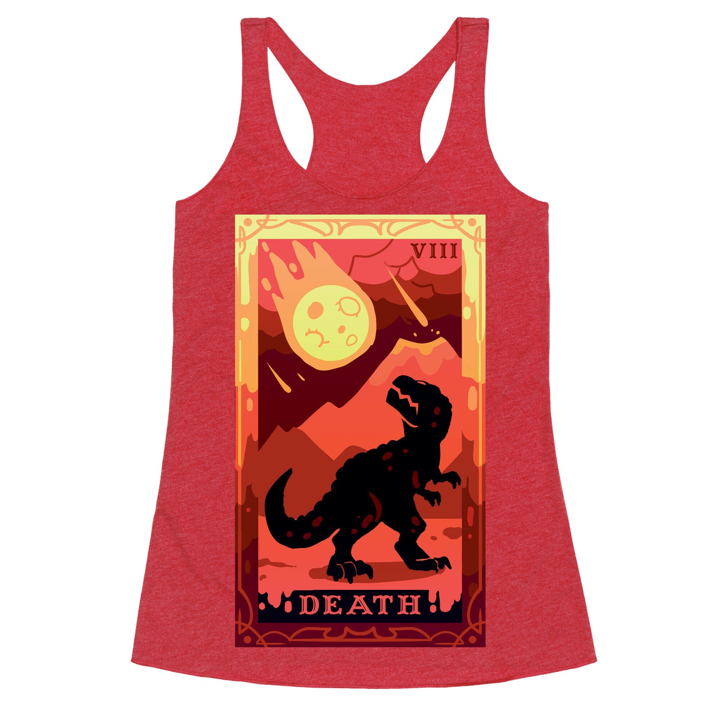 Death Dino Tarot Racerback Tank