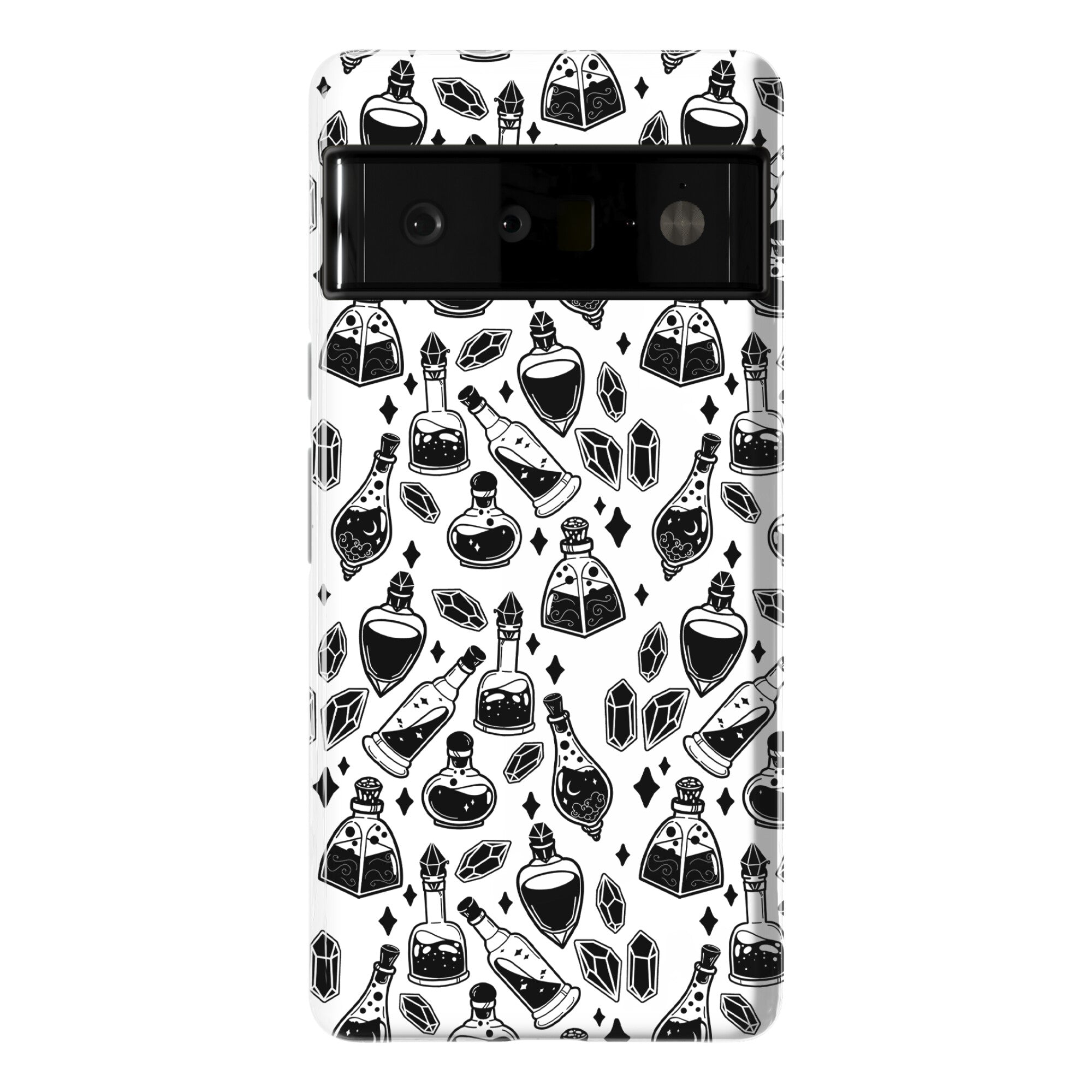 Black On White Potions Pattern Phone Case