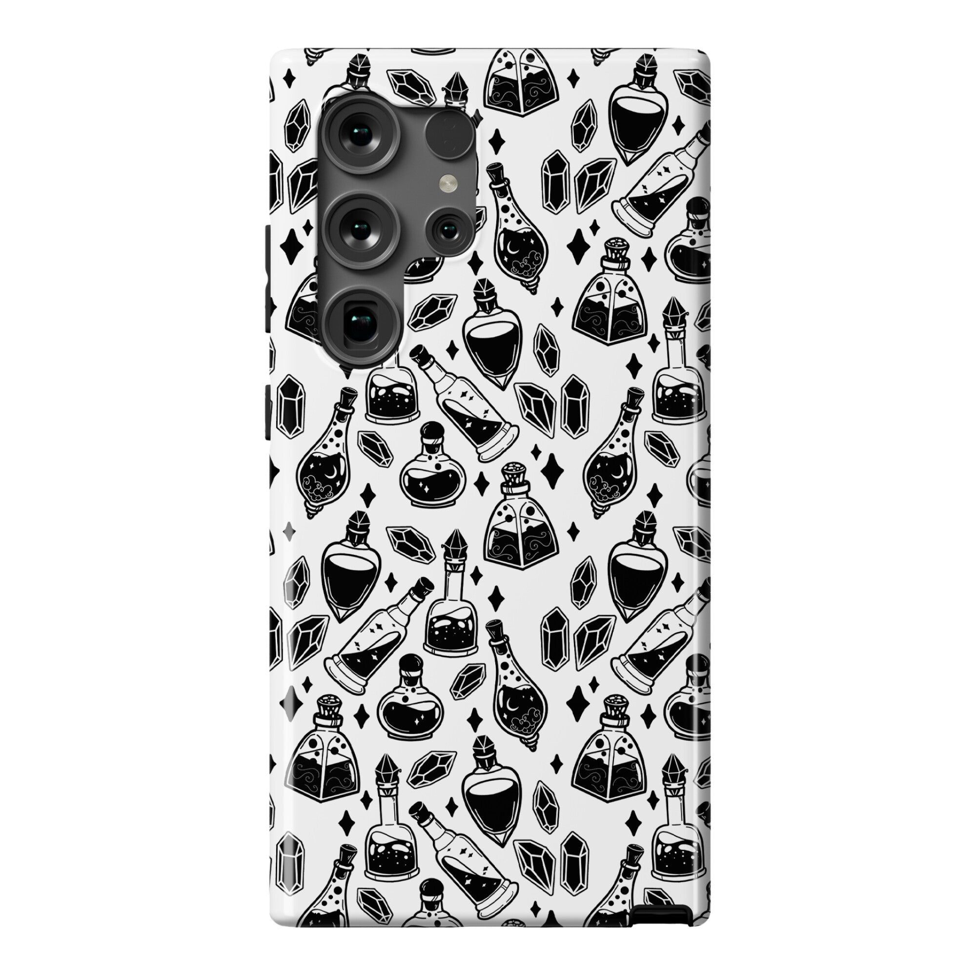 Black On White Potions Pattern Phone Case
