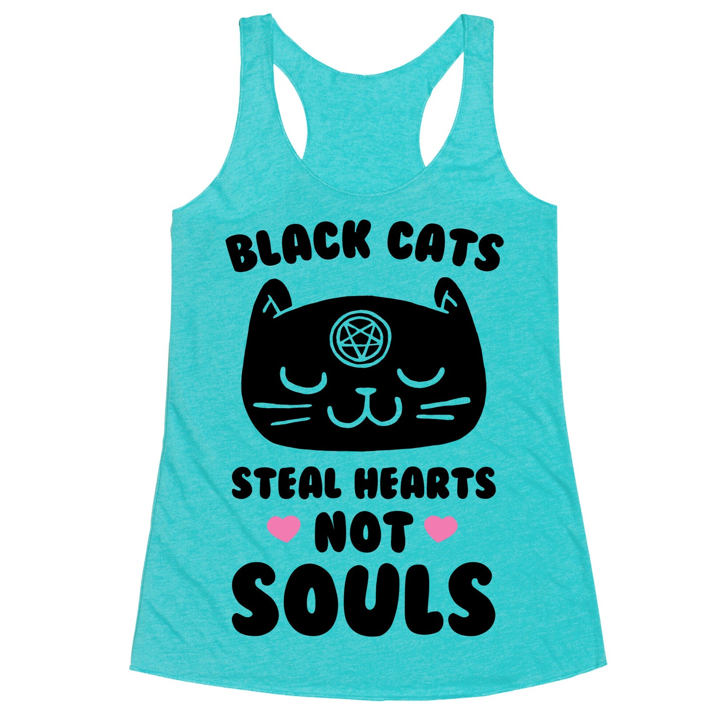 Black Cats Steal Hearts Not Souls Racerback Tank