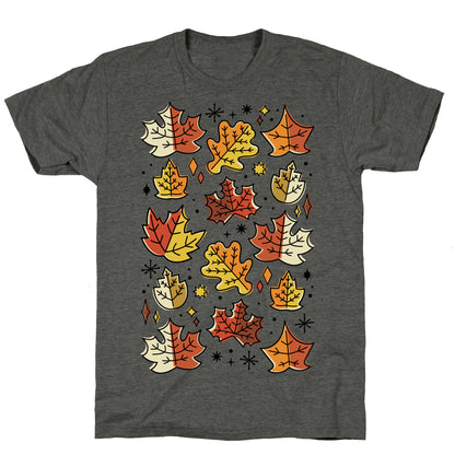 Mid Century Modern Fall Leaves Unisex Triblend Tee
