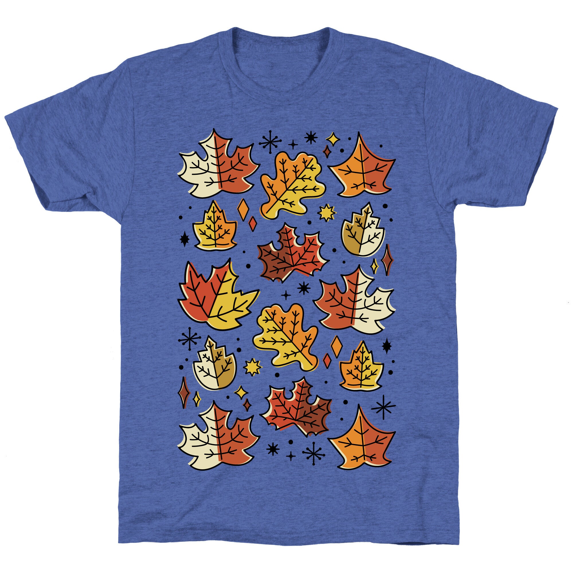 Mid Century Modern Fall Leaves Unisex Triblend Tee