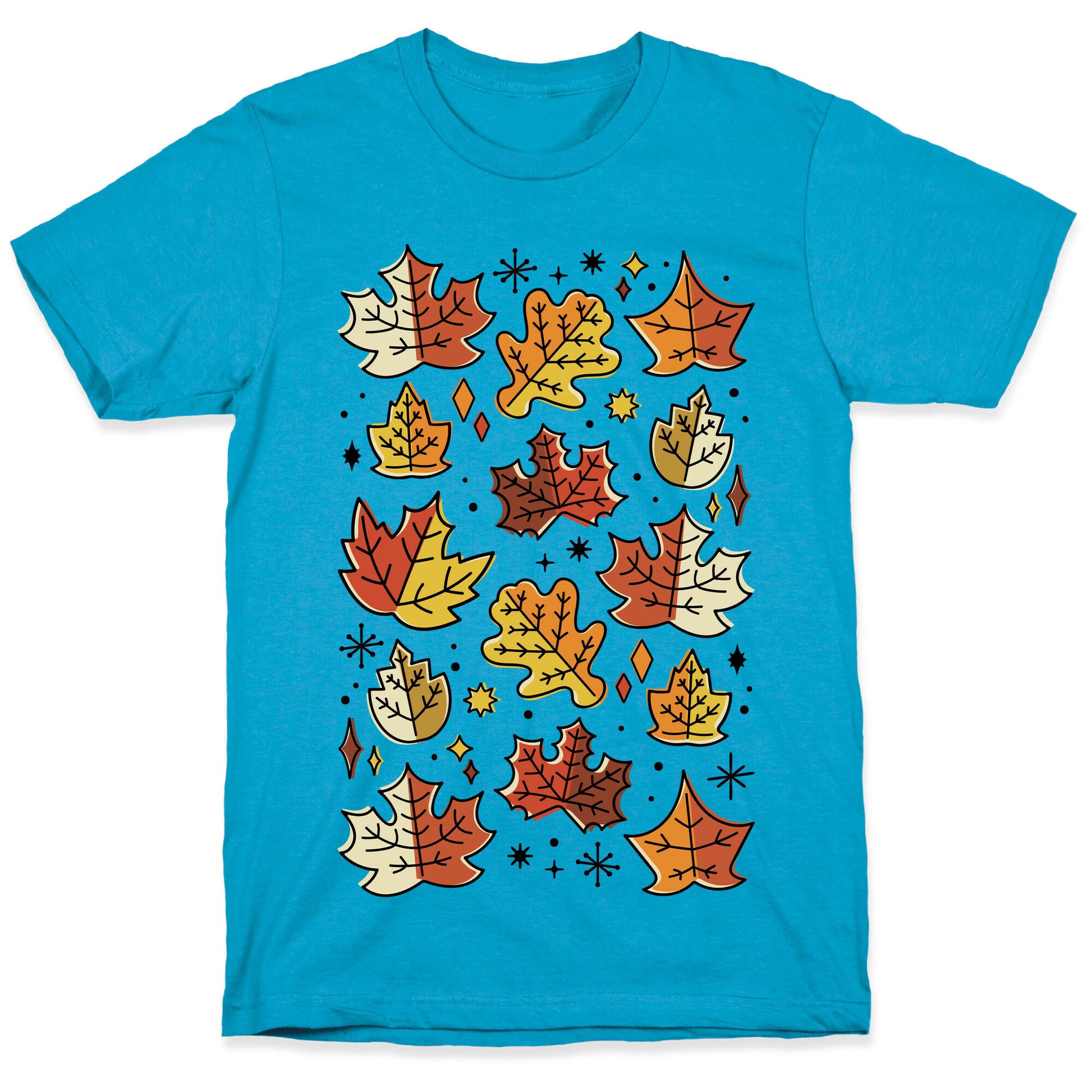 Mid Century Modern Fall Leaves Unisex Triblend Tee