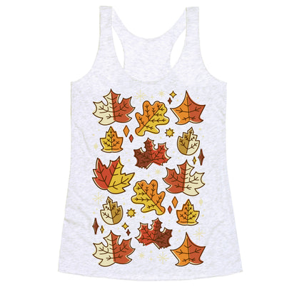 Mid Century Modern Fall Leaves Racerback Tank