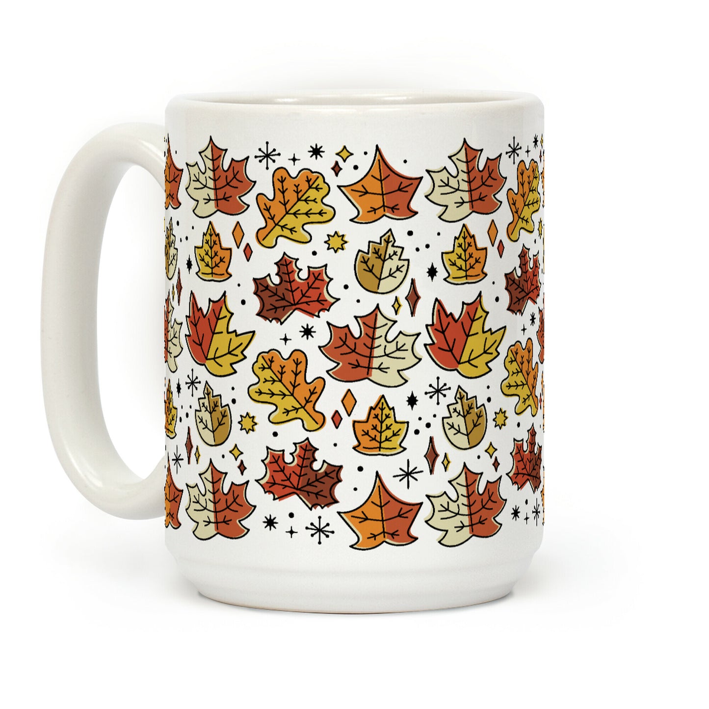 Mid Century Modern Fall Leaves Coffee Mug