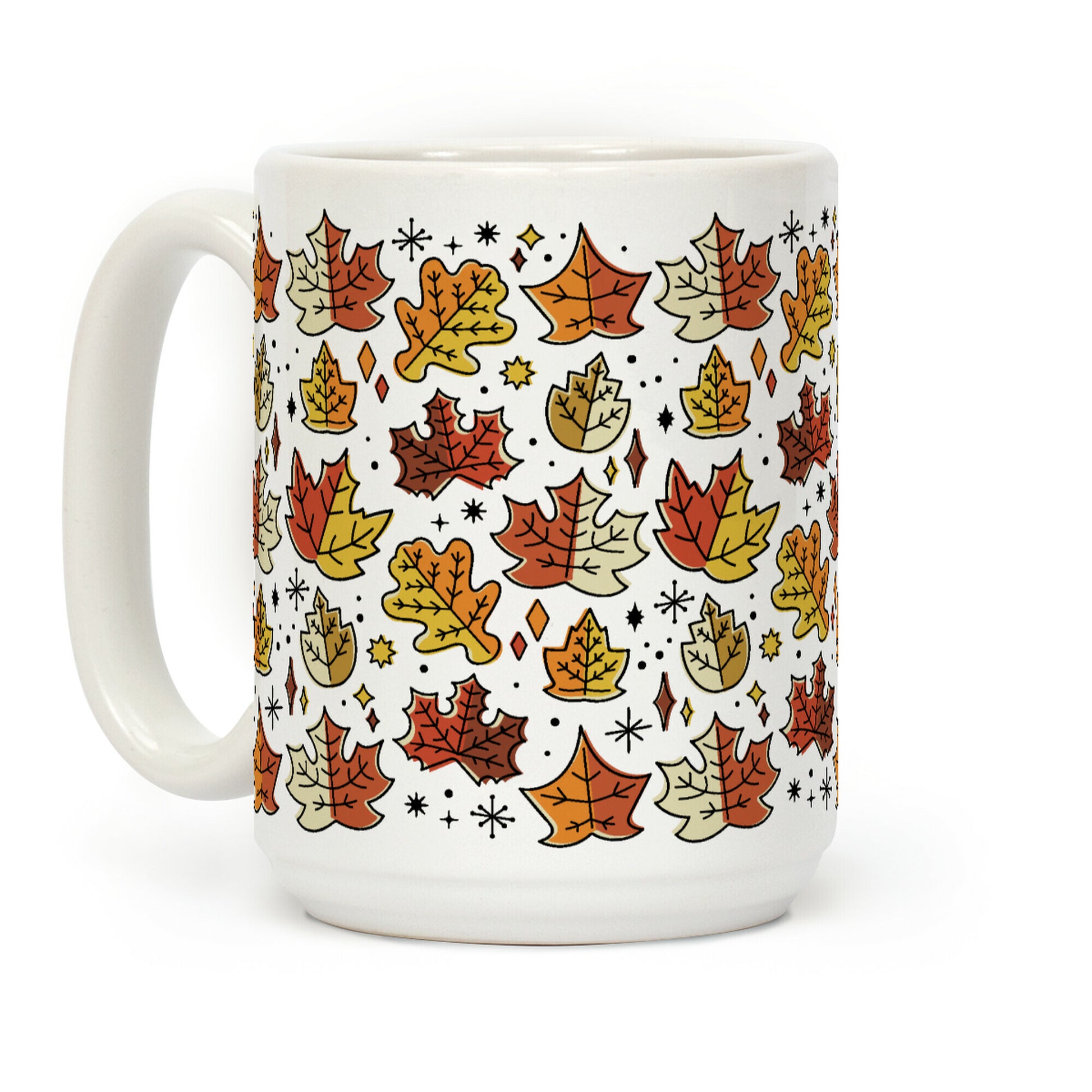 Mid Century Modern Fall Leaves Coffee Mug