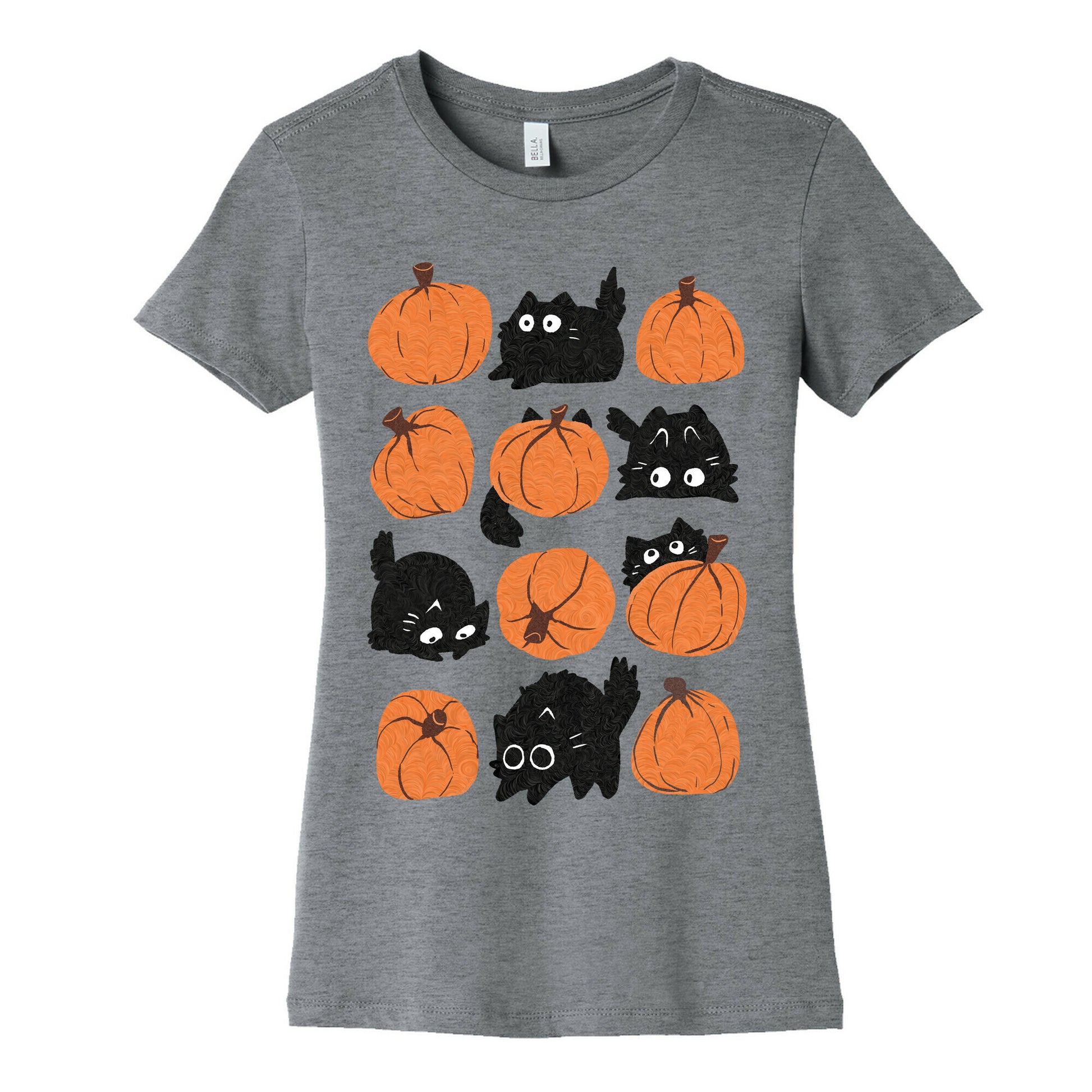 Pumpkin Cats Women's Cotton Tee