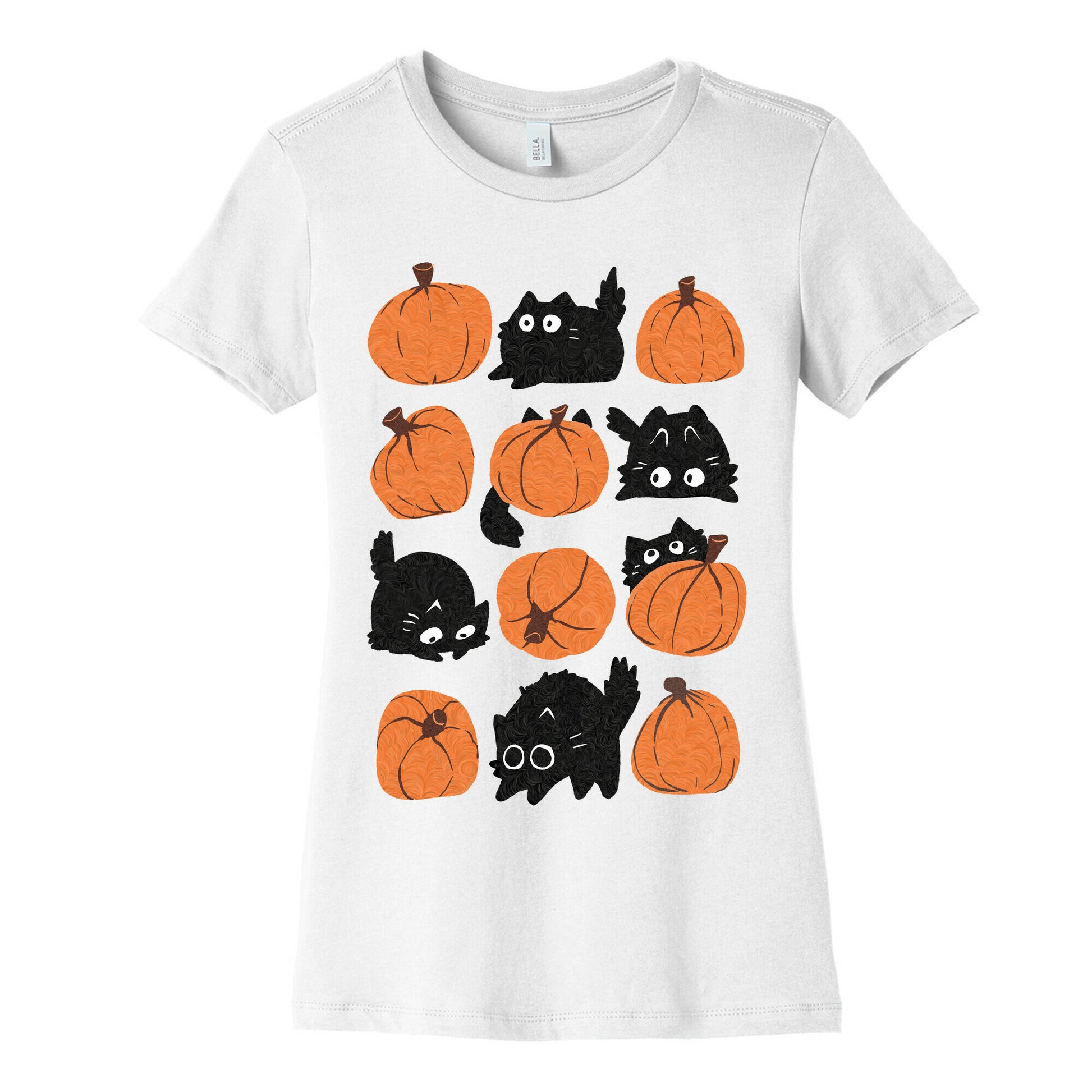 Pumpkin Cats Women's Cotton Tee