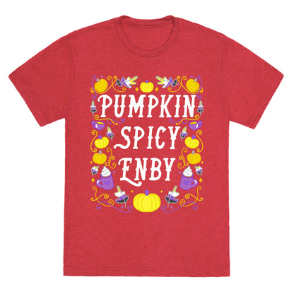 Pumpkin Spicy Enby Unisex Triblend Tee