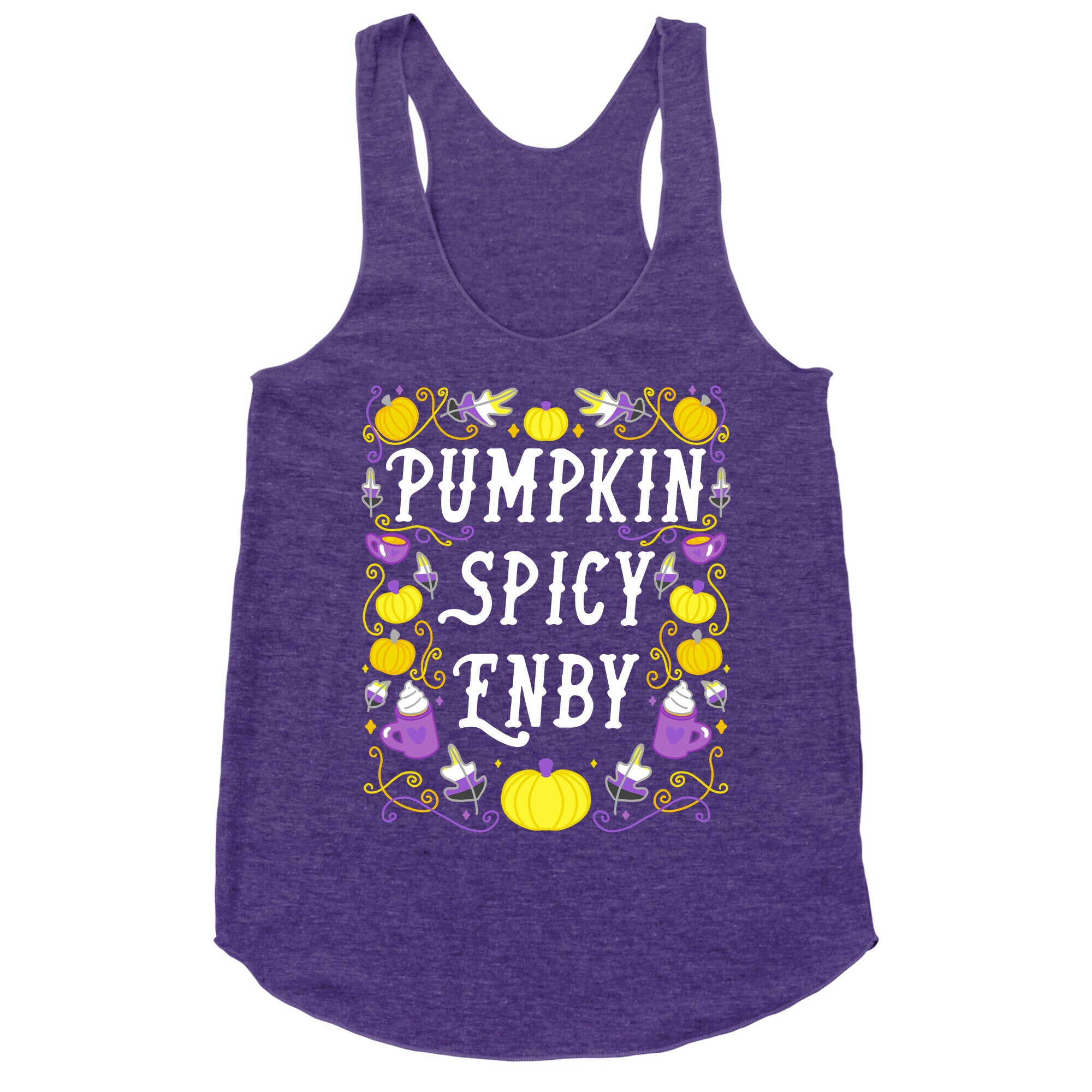 Pumpkin Spicy Enby Racerback Tank