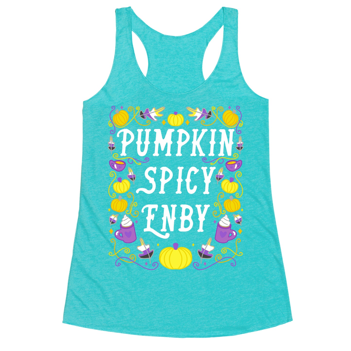 Pumpkin Spicy Enby Racerback Tank