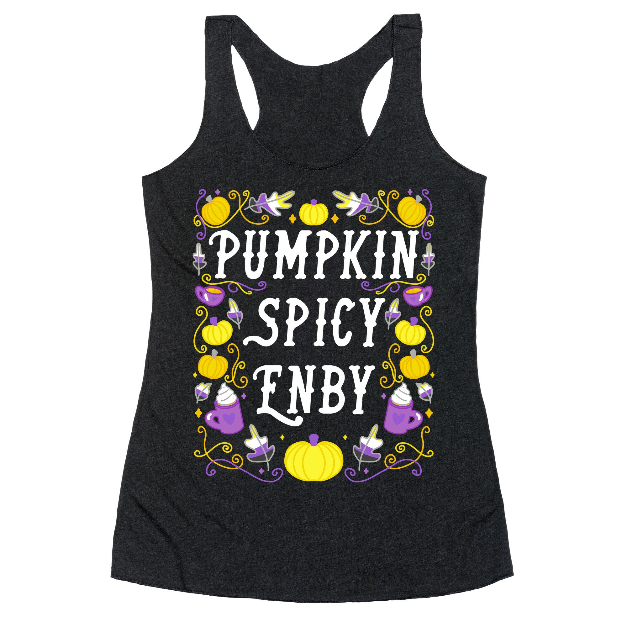 Pumpkin Spicy Enby Racerback Tank