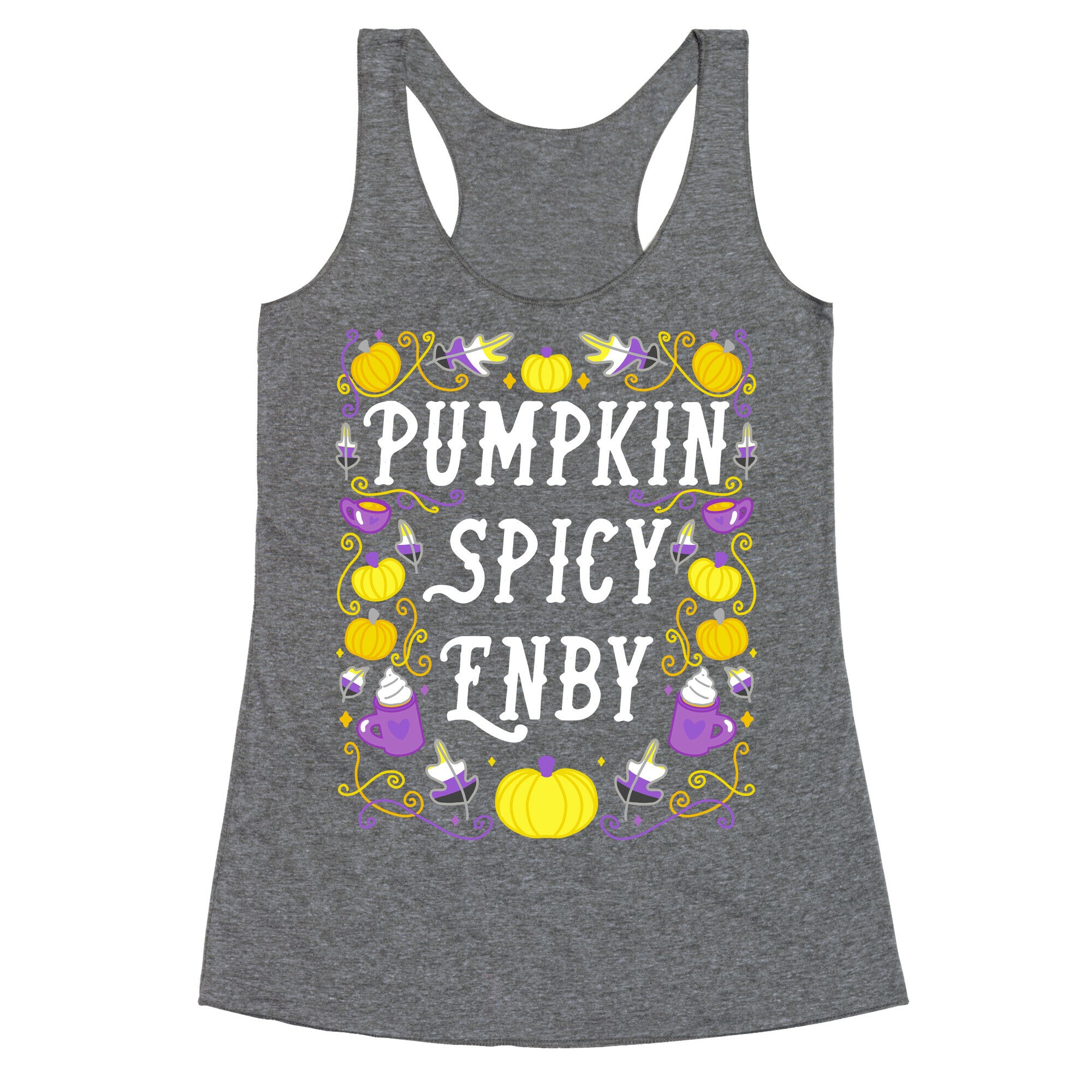 Pumpkin Spicy Enby Racerback Tank