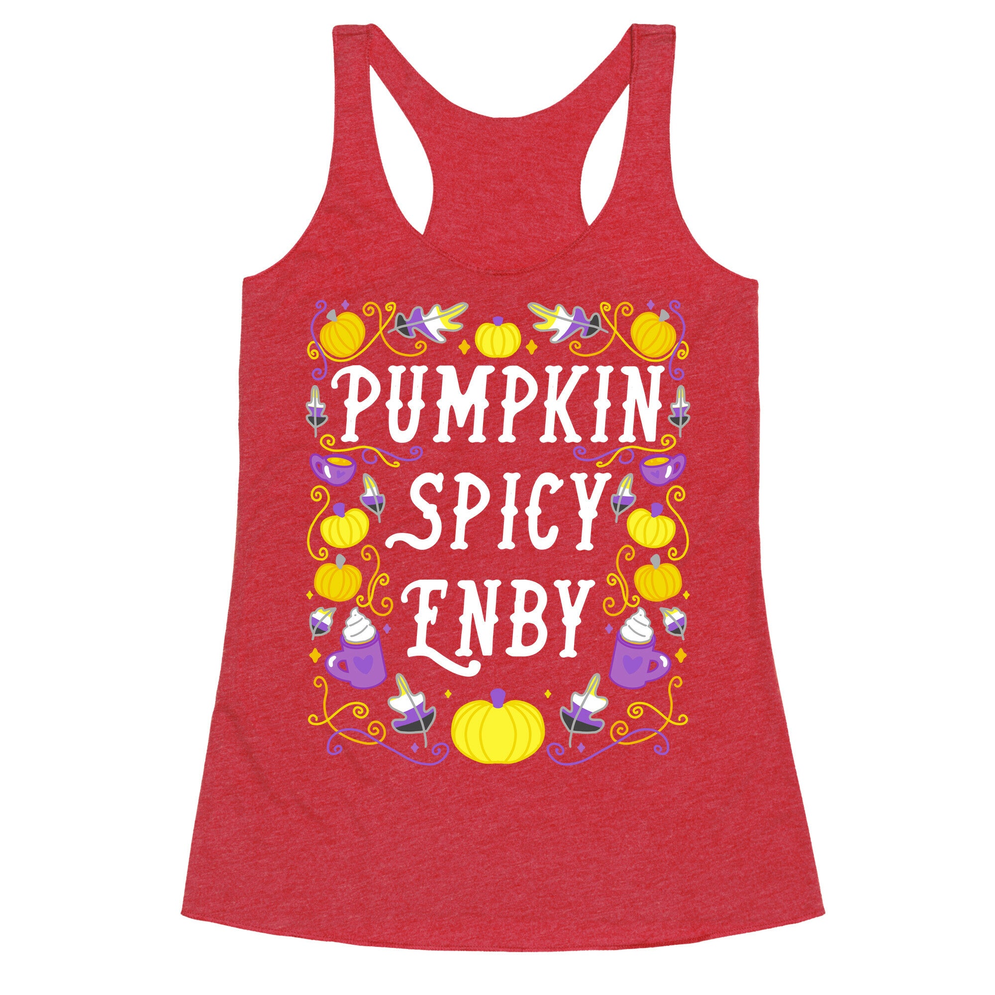 Pumpkin Spicy Enby Racerback Tank