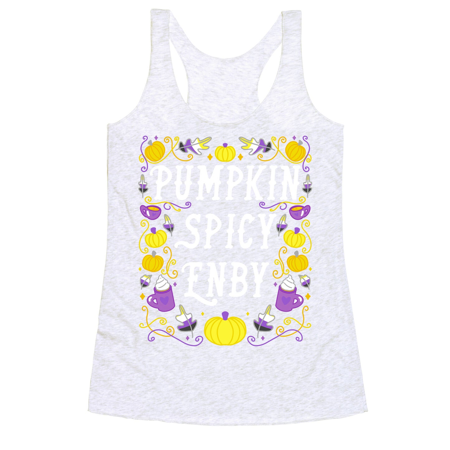 Pumpkin Spicy Enby Racerback Tank