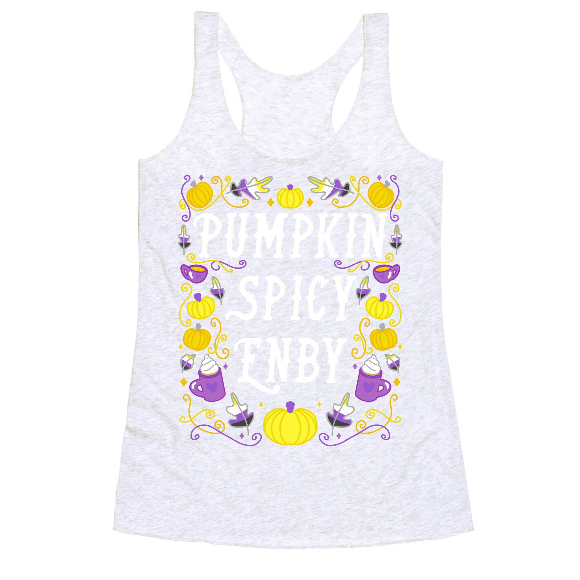 Pumpkin Spicy Enby Racerback Tank