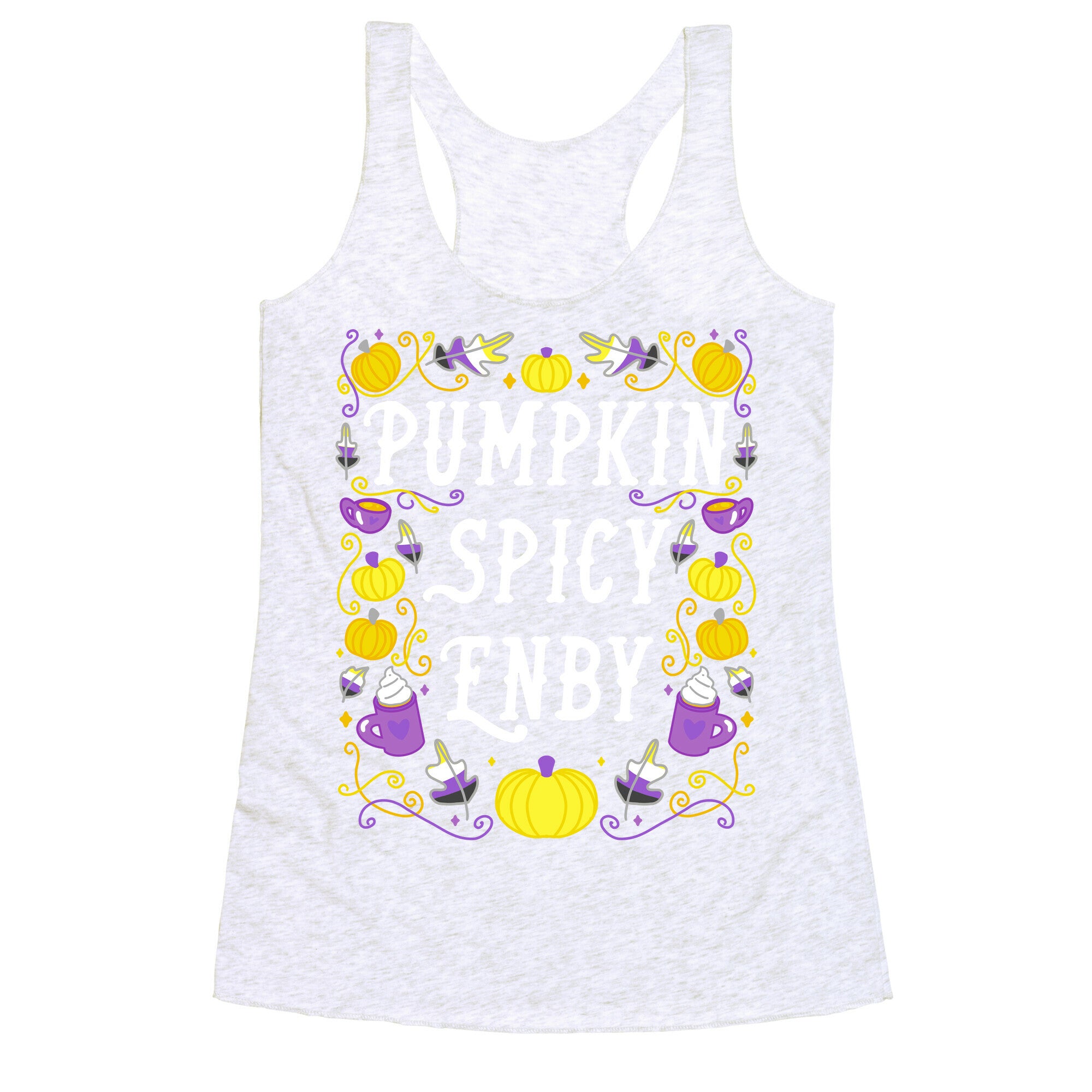 Pumpkin Spicy Enby Racerback Tank