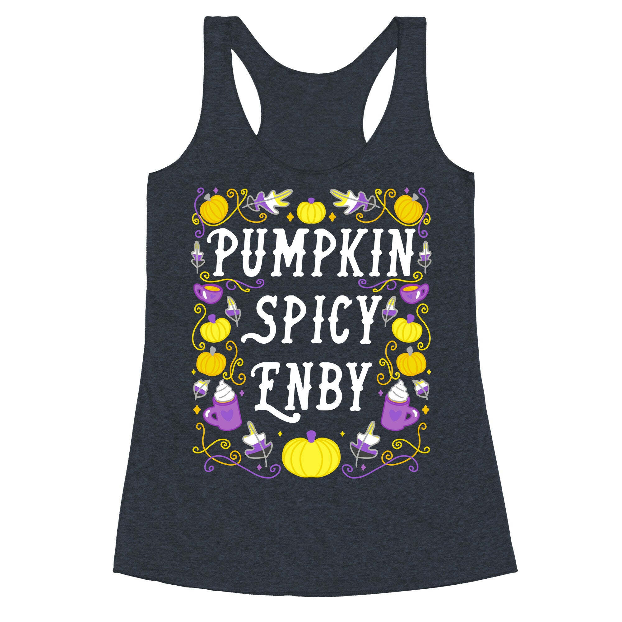 Pumpkin Spicy Enby Racerback Tank