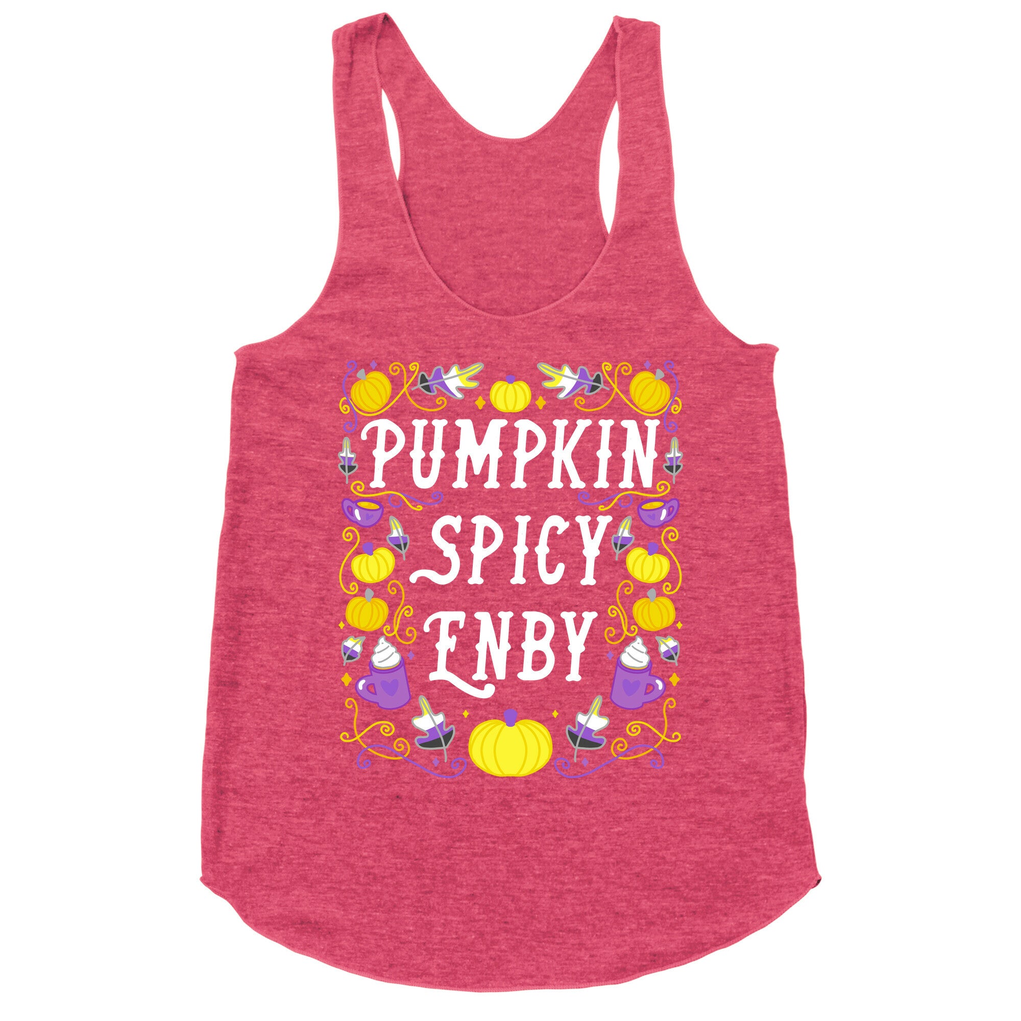 Pumpkin Spicy Enby Racerback Tank