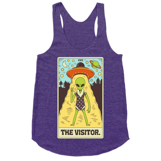 The Visitor Alien Tarot Card Racerback Tank