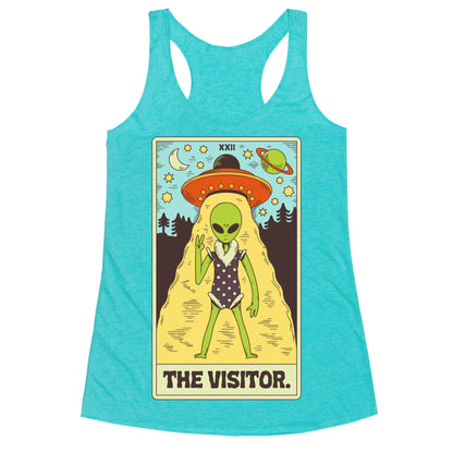 The Visitor Alien Tarot Card Racerback Tank