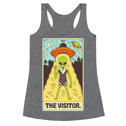 The Visitor Alien Tarot Card Racerback Tank