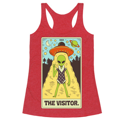 The Visitor Alien Tarot Card Racerback Tank