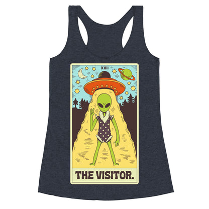 The Visitor Alien Tarot Card Racerback Tank