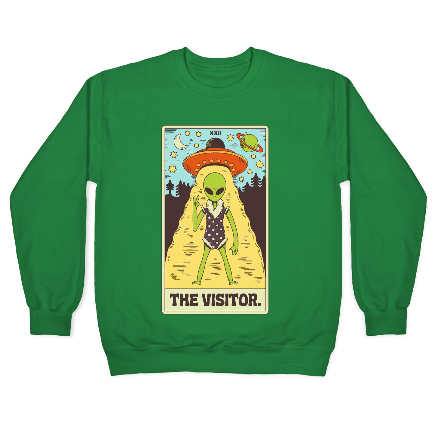 The Visitor Alien Tarot Card Crewneck Sweatshirt