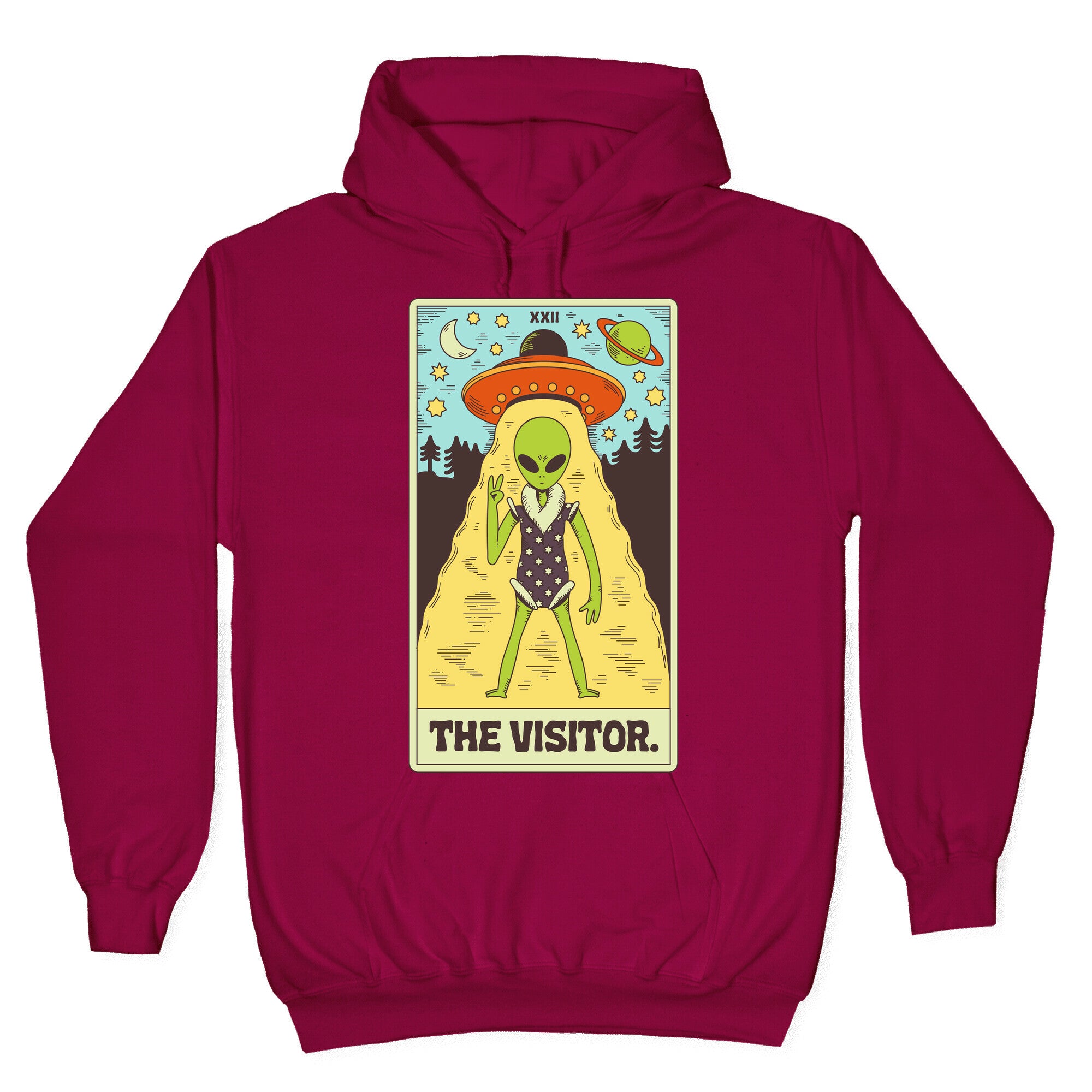 The Visitor Alien Tarot Card Hoodie