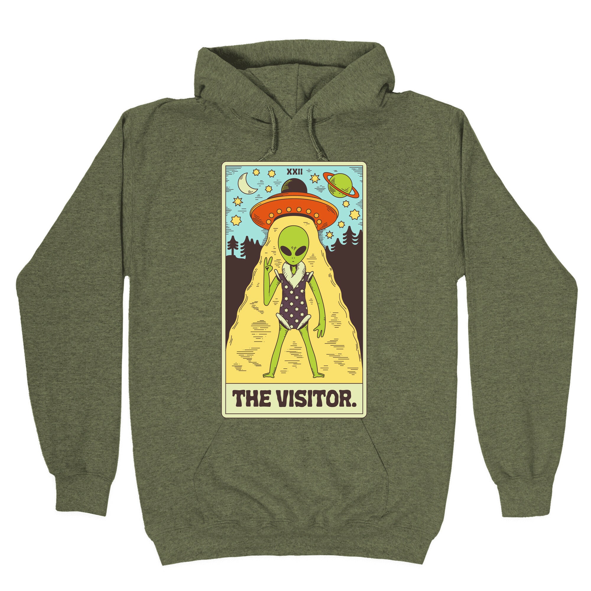 The Visitor Alien Tarot Card Hoodie