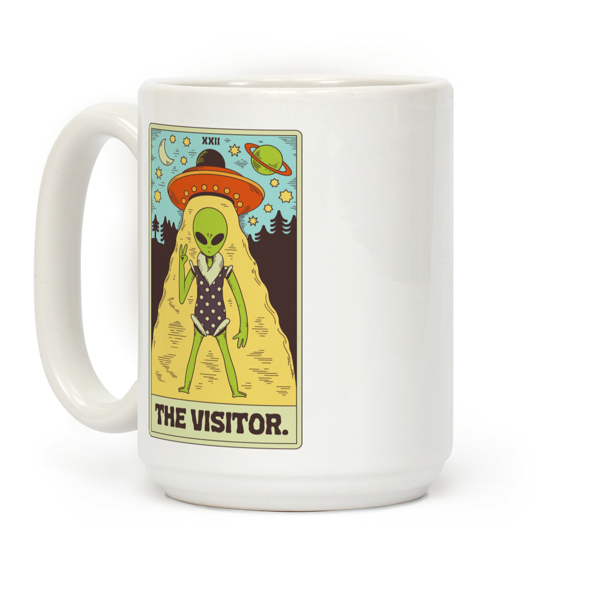 The Visitor Alien Tarot Card Coffee Mug