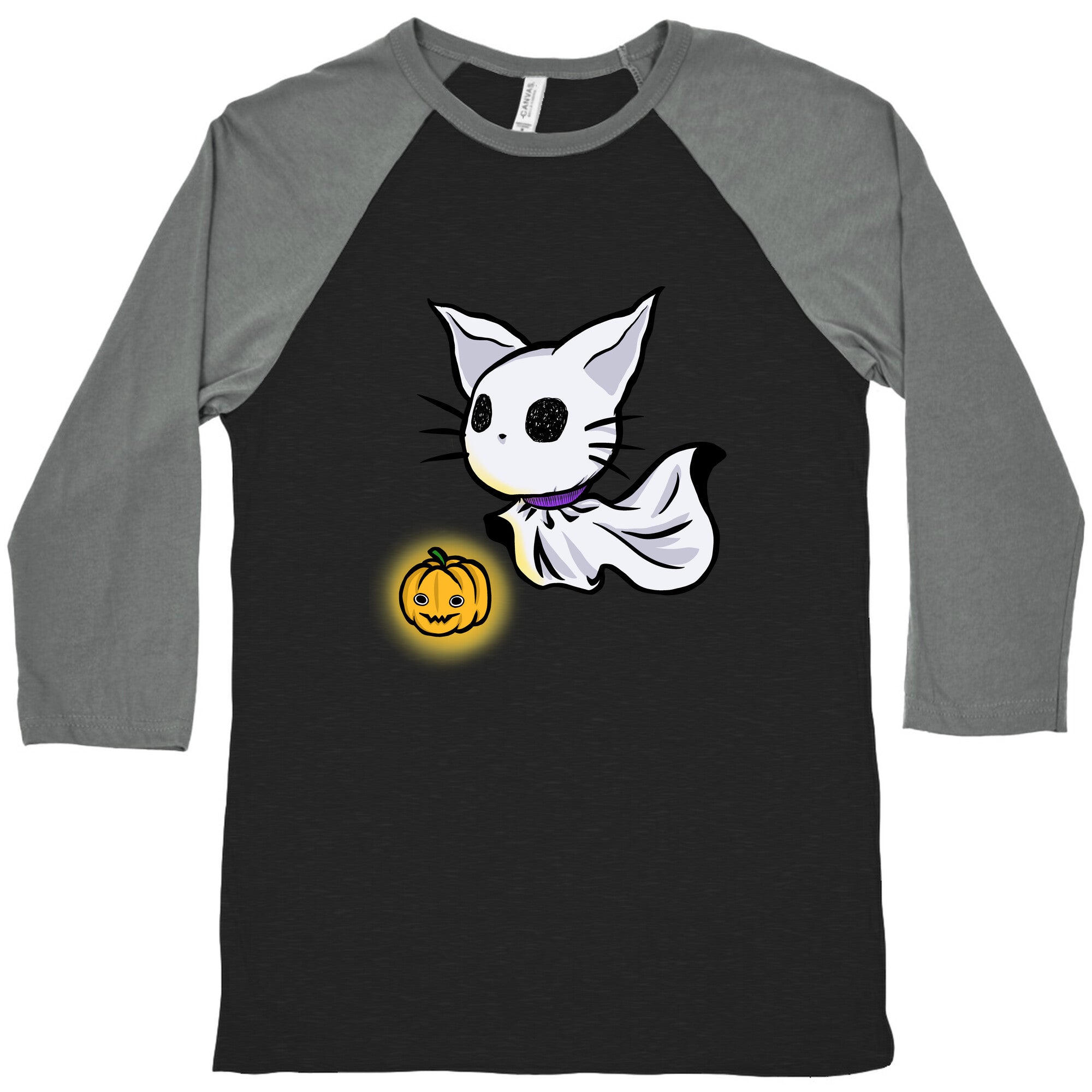 Ghost Cat Baseball Tee