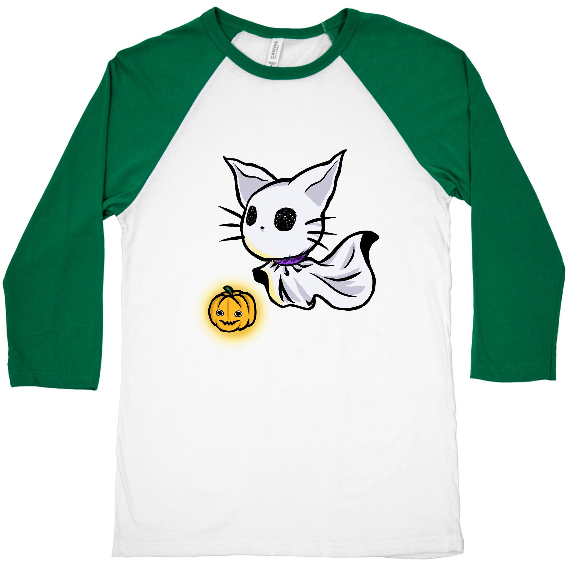 Ghost Cat Baseball Tee